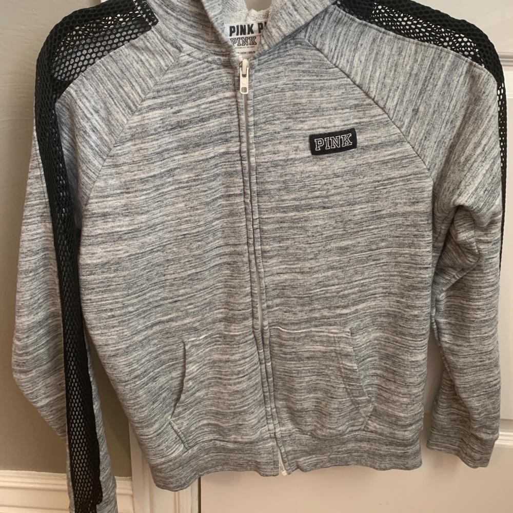 Grey Zip up sweater from Pink